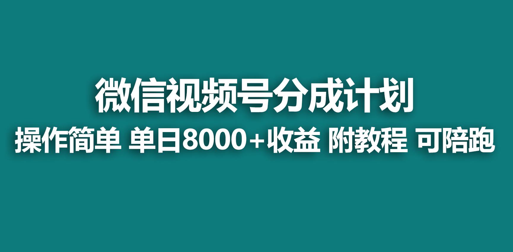【蓝海项目】视频号分成计划，快速开通收益，单天爆单8000+，送玩法教程-泡泡网赚